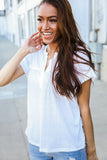 Ivory Textured Short Sleeve Top