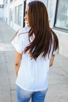 Ivory Textured Short Sleeve Top