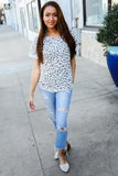 French Terry Animal Print Top