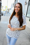 French Terry Animal Print Top