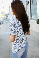 French Terry Animal Print Top