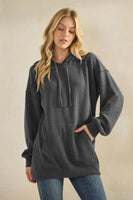 LONG SLEEVE BRUSHED URBAN RIB HOODIE TOP