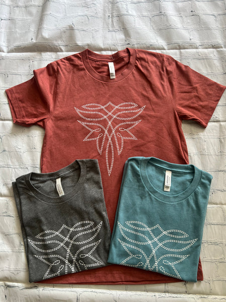 Boot Stitch Heather Tshirt