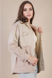 Mineral Washed Mixed Media Shacket