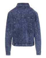 Acid Wash Denim Look French Terry Jacket