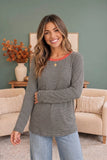 Mustard Stripe Long Sleeve Top