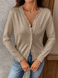 Lightweight Scalloped Cardigan Sweater