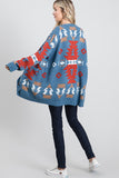 Long Sleeve Open Aztec Cardigan Sweater