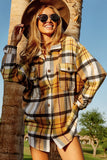 Textured Plaid Shirt Shacket