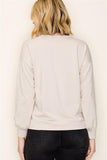 CREW NECK LONG SLEEVE SOLID HEAVY FRENCH TERRY TOP