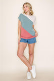 Short Sleeve Colorblock Top