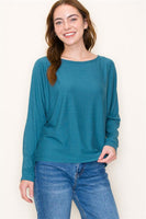 Dolman Sleeve Horizontal Ribbed Top