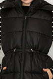 Quilted High Collared Long Puffer Vest