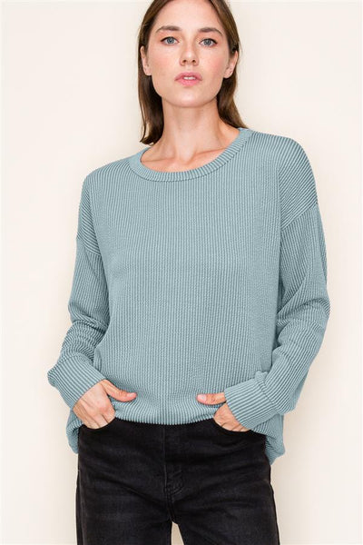 Long Sleeve Textured Pullover Top