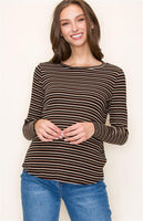Multi Stipe Long Sleeve Top