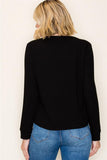 Long Sleeve Waffle Basic Knit Top