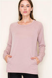 Long Sleeve Side Pocket Pullover Top