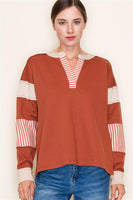 Mixed Stripe Colorblock Top