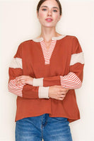 Mixed Stripe Colorblock Top