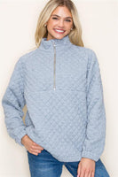 Half Zip Quilted Pullover