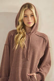 LONG SLEEVE BRUSHED URBAN RIB HOODIE TOP