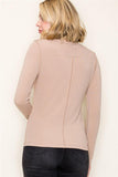 Long Sleeve Crew Neck Seam Out Basic Top