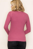 Baby Ribbed Long Sleeve Marsala Top