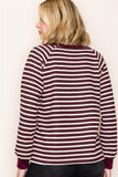 Vneck Seersucker Striped Knit Top