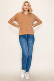 Loop Terry Hooded Striped Top