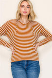 Loop Terry Hooded Striped Top
