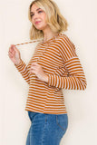 Loop Terry Hooded Striped Top