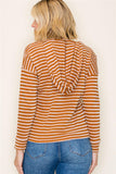 Loop Terry Hooded Striped Top
