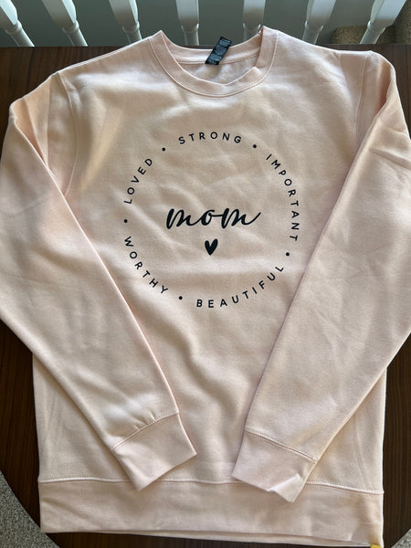 Mom Rosewater Pink Crew Neck