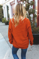 Plus Rust Soft Thick Tie Hem Sweater