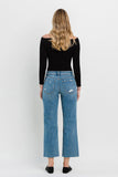 High Rise Crop Slim Wide Jeans