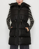 Quilted High Collared Long Puffer Vest