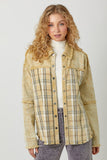 Washed Plaid Mix Jacket