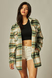 Flannel Plaid Button Down Shacket