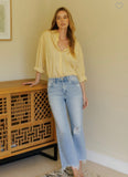 Flying Monkey High Rise Distressed Crop Slim Wide Jeans