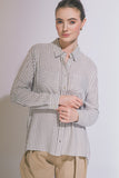 Striped Roll Up Long Sleeve Button Down Shirt