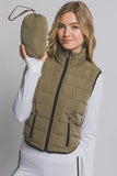 Contrast Trim Packable Vest