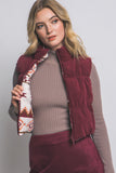 Reversible Aztec Corduroy Puffer Vest