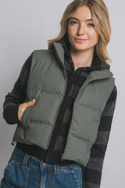 Cropped Puffer Vest