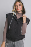 Quilted Drawstring Hooded Vest