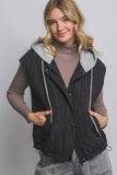 Quilted Drawstring Hooded Vest