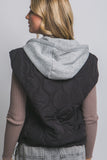 Quilted Drawstring Hooded Vest