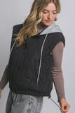 Quilted Drawstring Hooded Vest