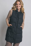 Hooded Long Quilted Puffer Vest