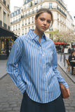 Oversized Button Down Stripe Shirt