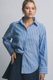 Oversized Button Down Stripe Shirt
